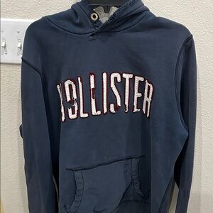 Hollister Men's Dark Blue Hoodie XL